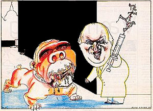 Faksimile fra Dagbladet - Finn Graff tegning